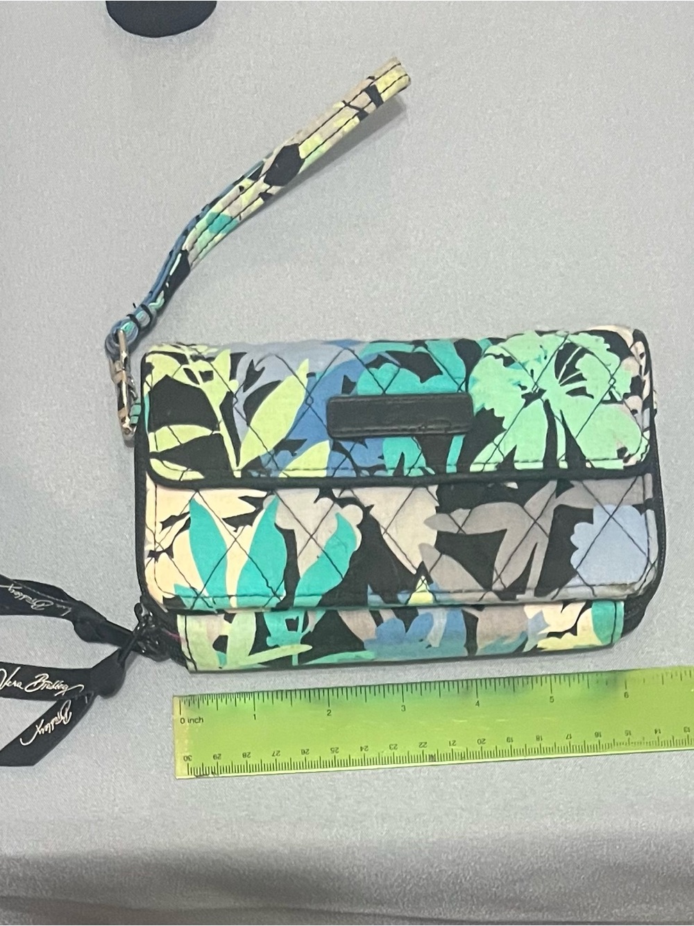 Vera Bradley Floral Quilted Wristlet Wallet - Blue Green
